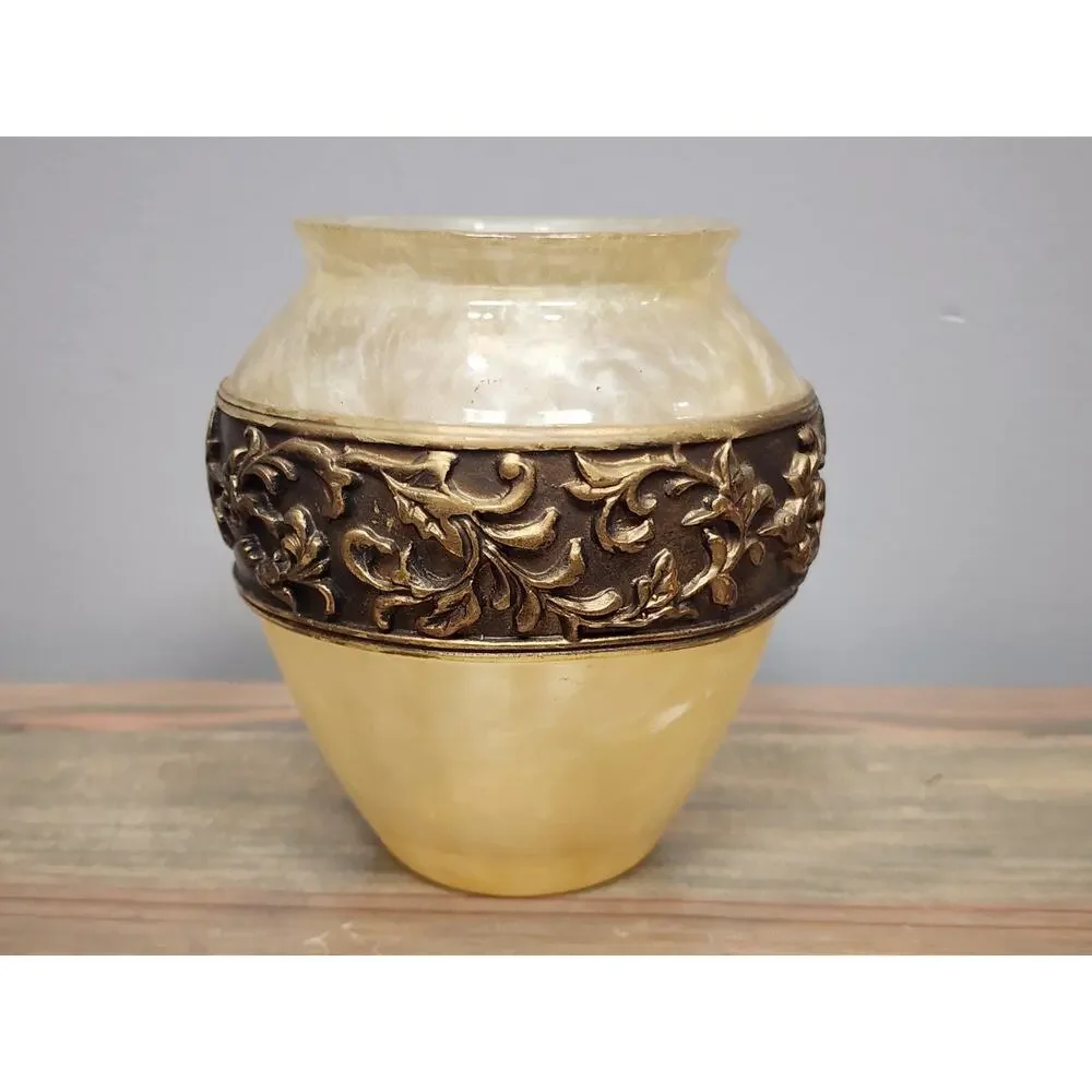 Wamsutta Adagio Bronze & Ivory Faux Marble Tumbler/Holder